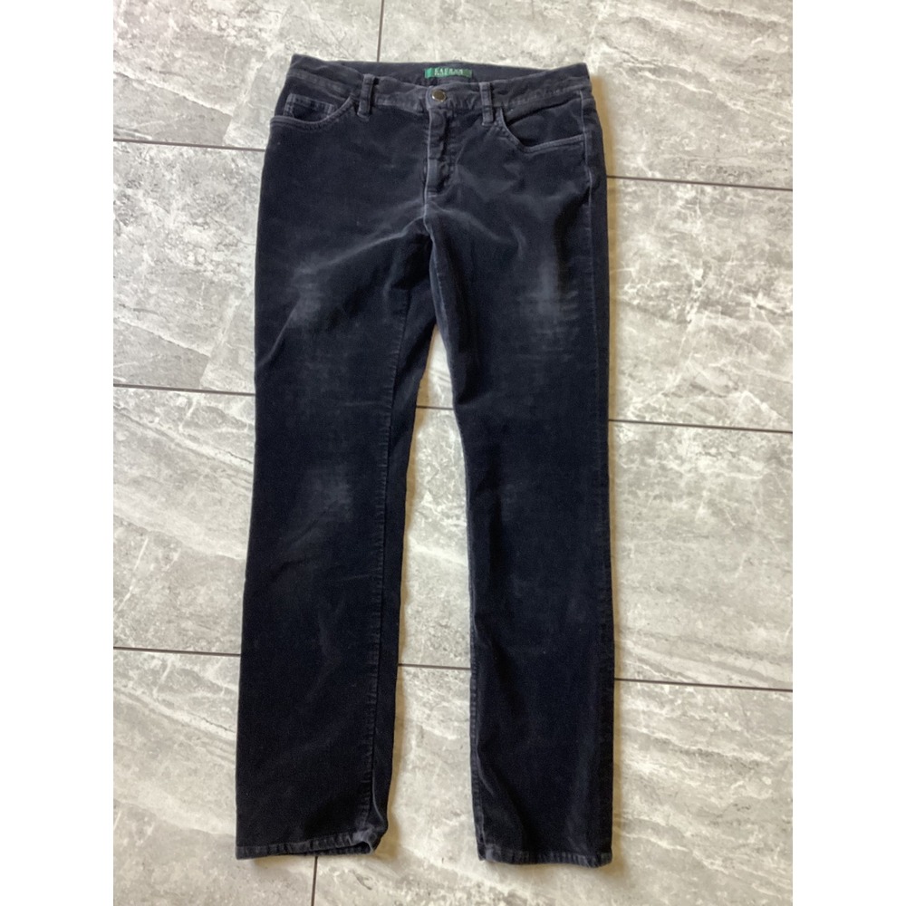 Lauren Ralph Lauren Black Velour Pants Women's Size 4 Straight Leg Casual
